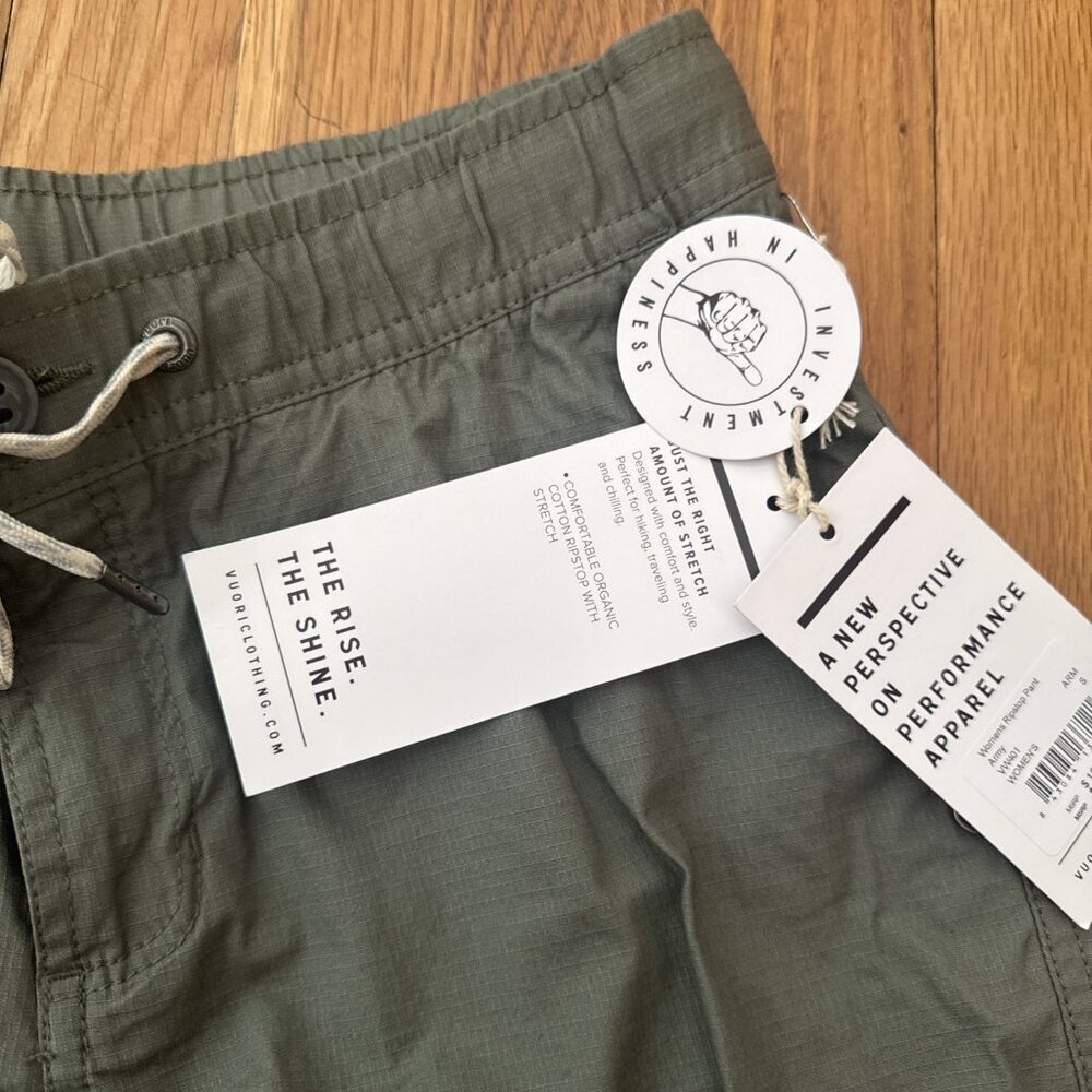 Vuori Women's Pants Ripstop Pants Women's Drawstring Hiking Outdoor Army Green S - Picture 5 of 6